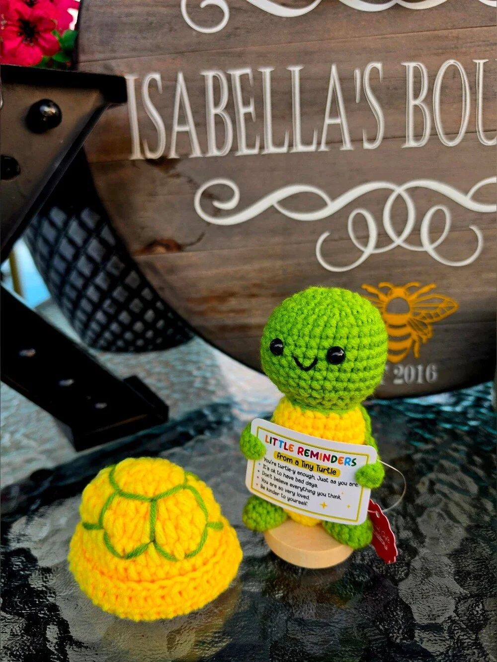 Gossby Handmade Positive Crochet Turtle